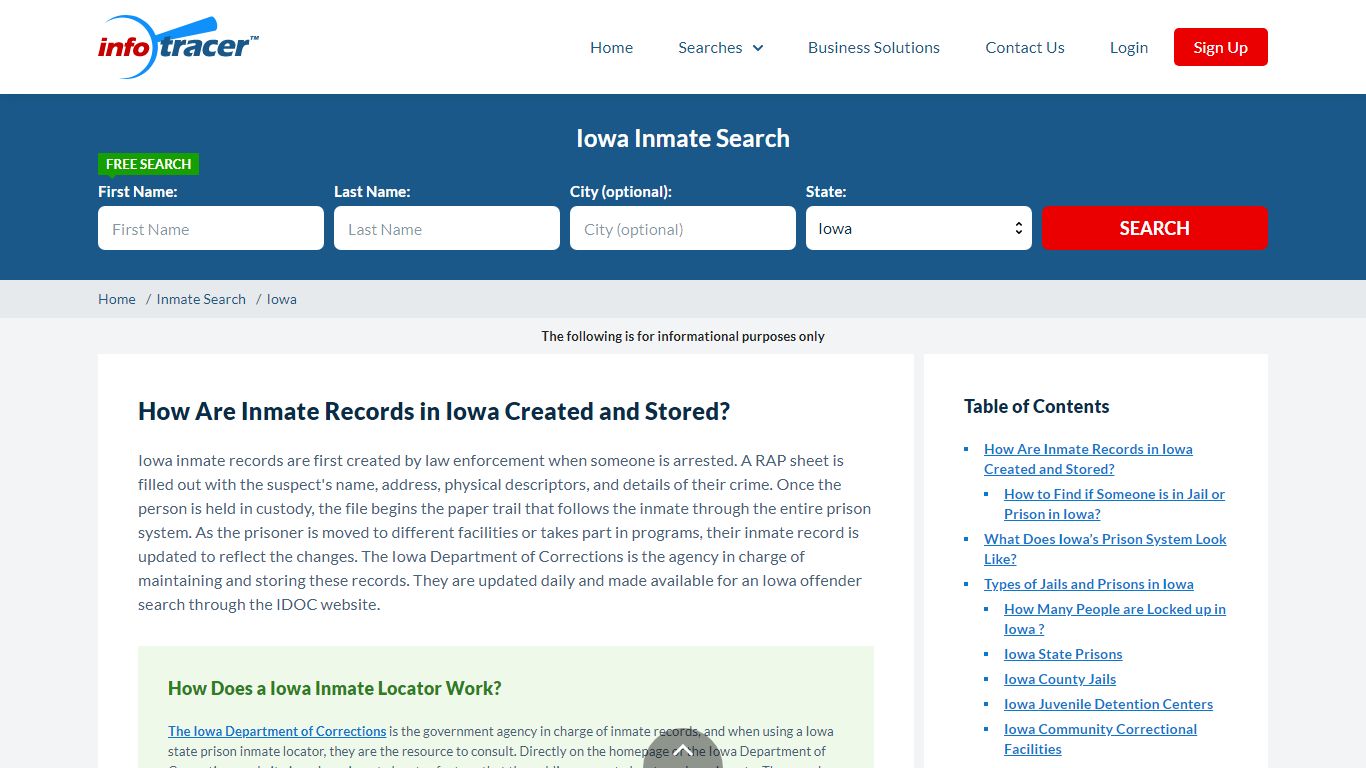 Iowa Inmate Search and Inmate Locator - Infotracer